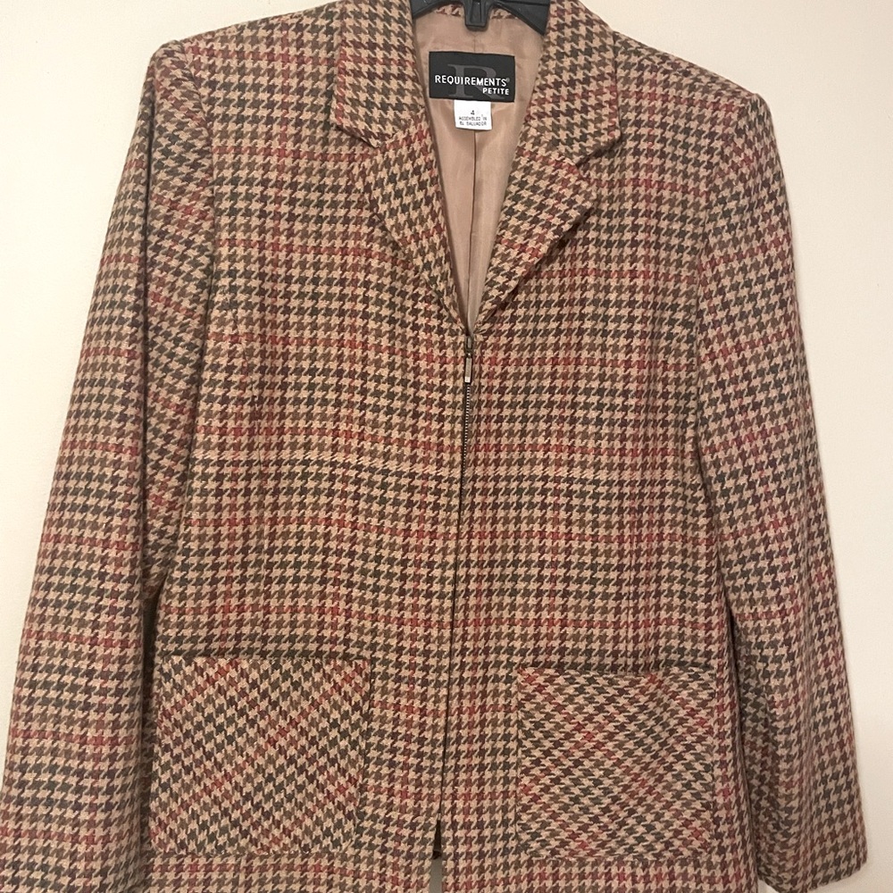 Vintage Houndstooth Wool Jacket